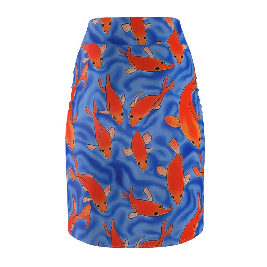 Ember Tide on Pencil Skirt — Back