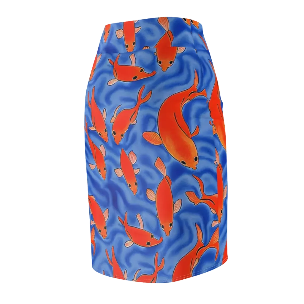 Ember Tide on Pencil Skirt — Back Side