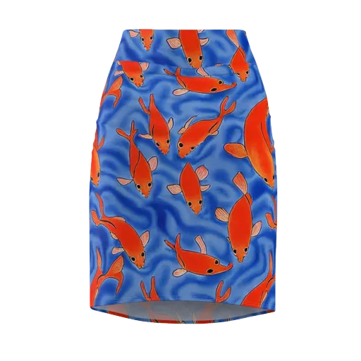 Ember Tide on a Pencil Skirt
