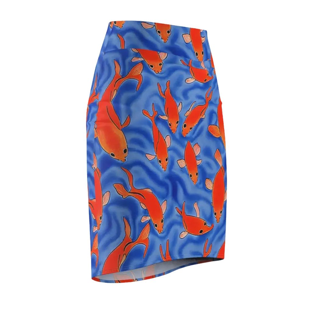 Ember Tide on Pencil Skirt — Front Side