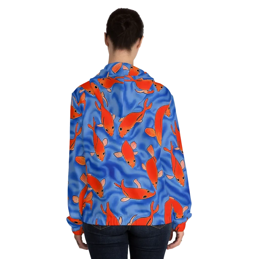 Ember Tide on Women's Full-Zip Hoodie — Back On Person