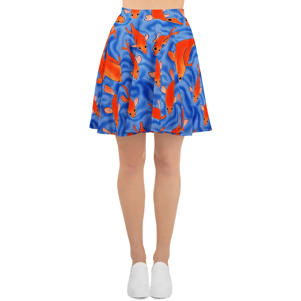 Ember Tide on Skater Skirt — Front