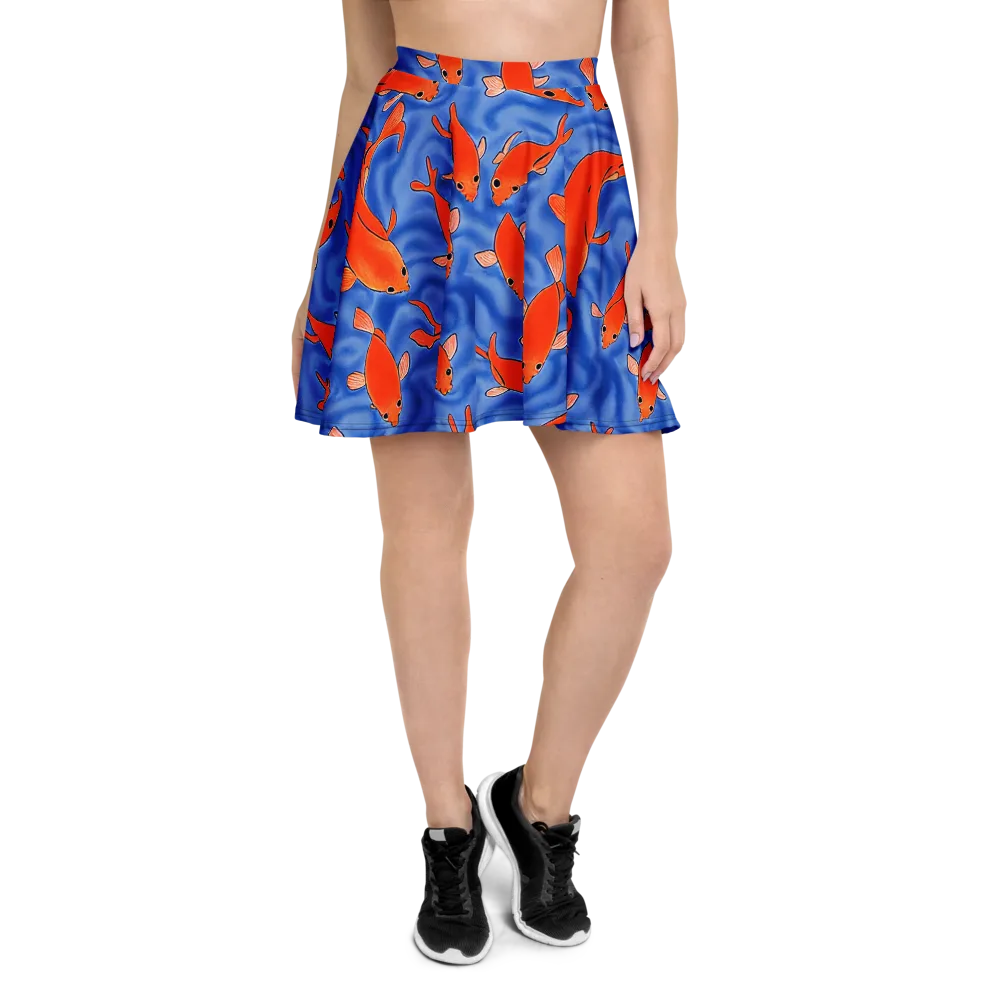 Ember Tide on Skater Skirt — Front