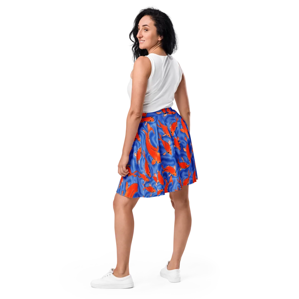 Ember Tide on Skater Skirt — Back