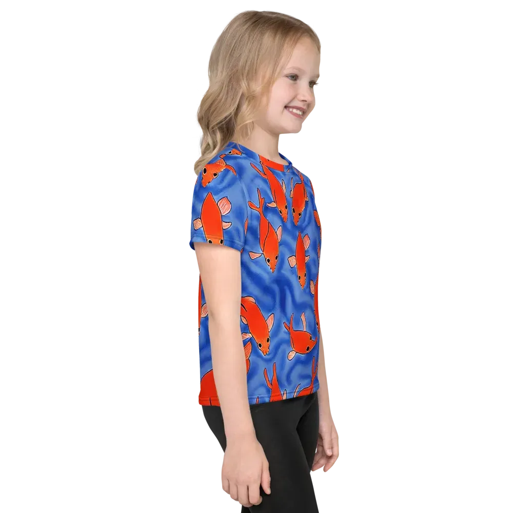 Ember Tide on Kids Crew Neck T-Shirt — Right