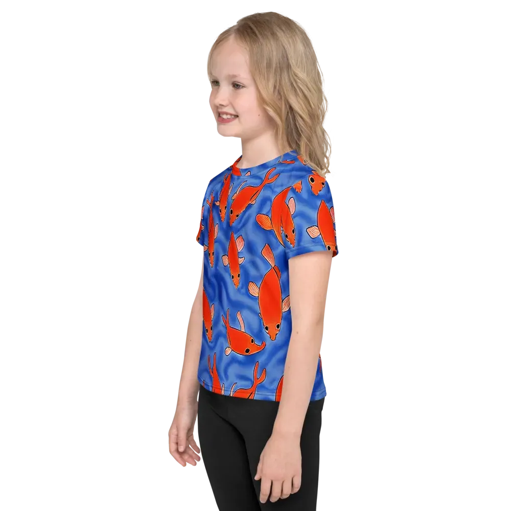 Ember Tide on Kids Crew Neck T-Shirt — Left