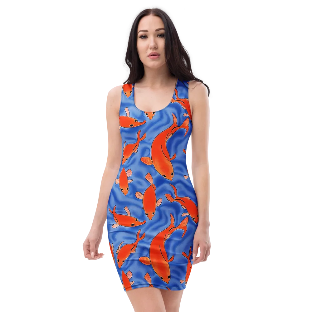 Ember Tide on Bodycon Dress — Front