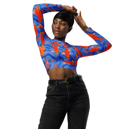 Ember Tide on a Long Sleeve Crop Top