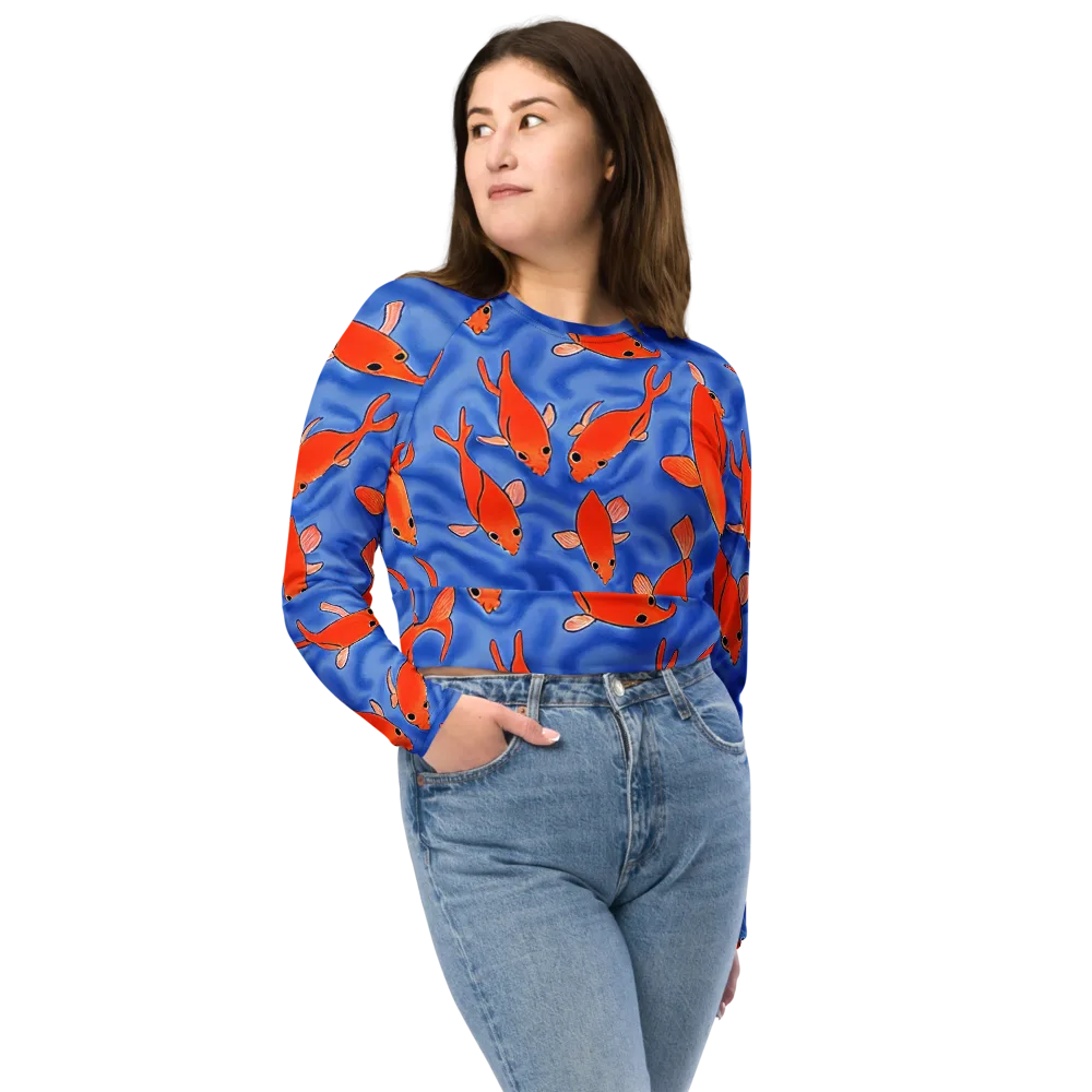 Ember Tide on Long Sleeve Crop Top — Front
