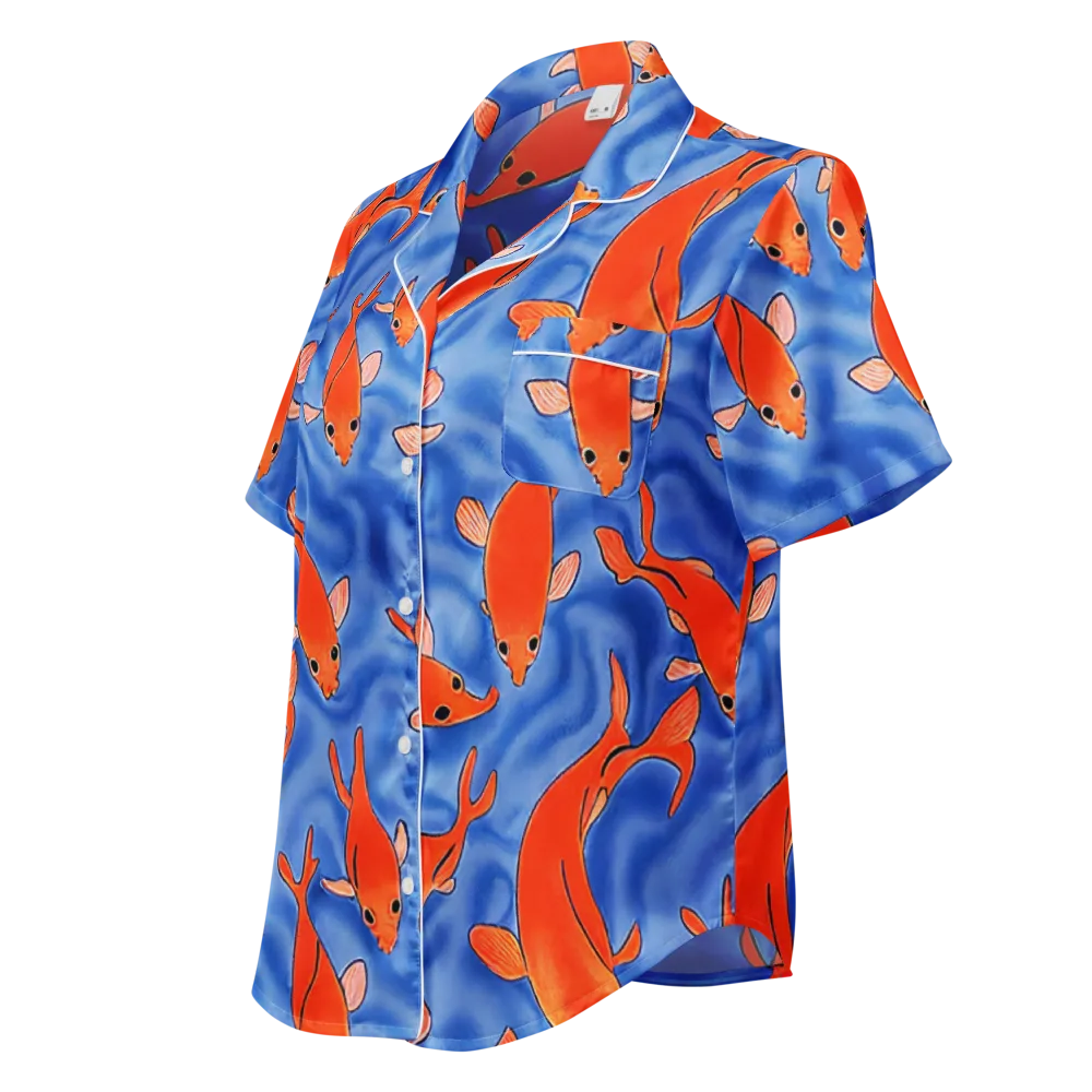 Ember Tide on Women's Short Sleeve Pajama Top — Left Front