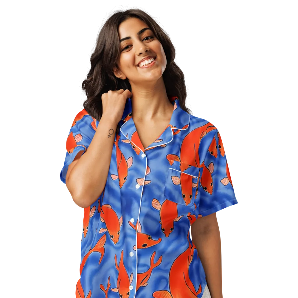 Ember Tide on Women's Short Sleeve Pajama Top — Front