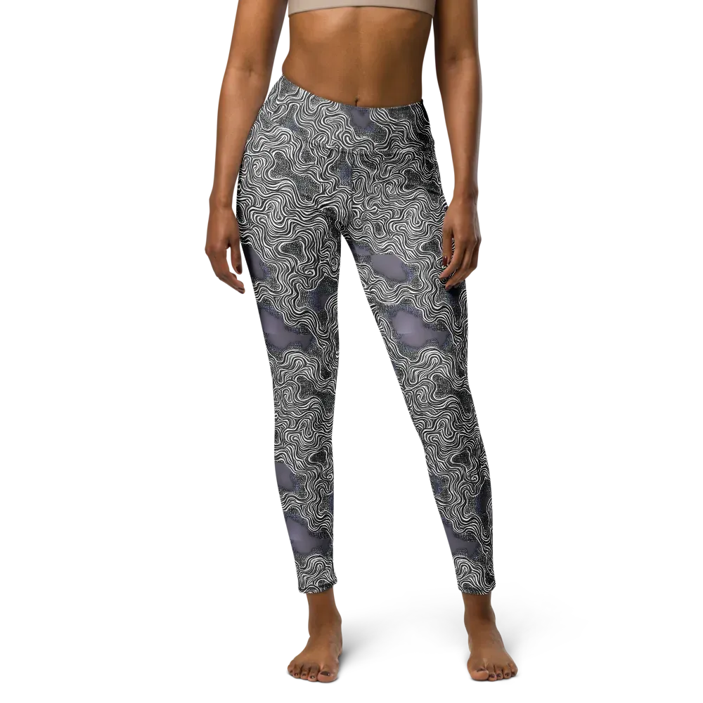 Sinuous Static on Yoga Leggings — Front
