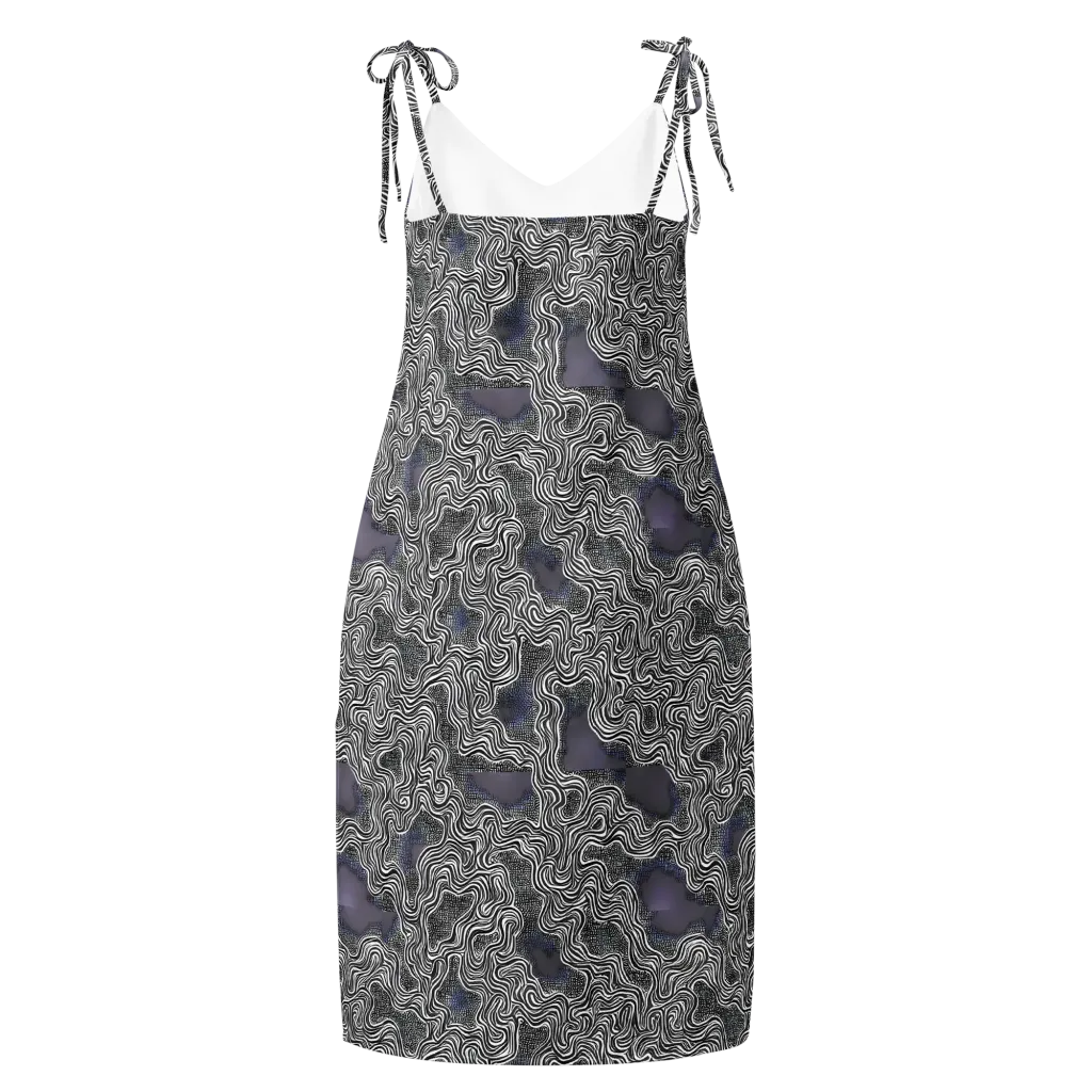 Sinuous Static on Slip Dress — Back