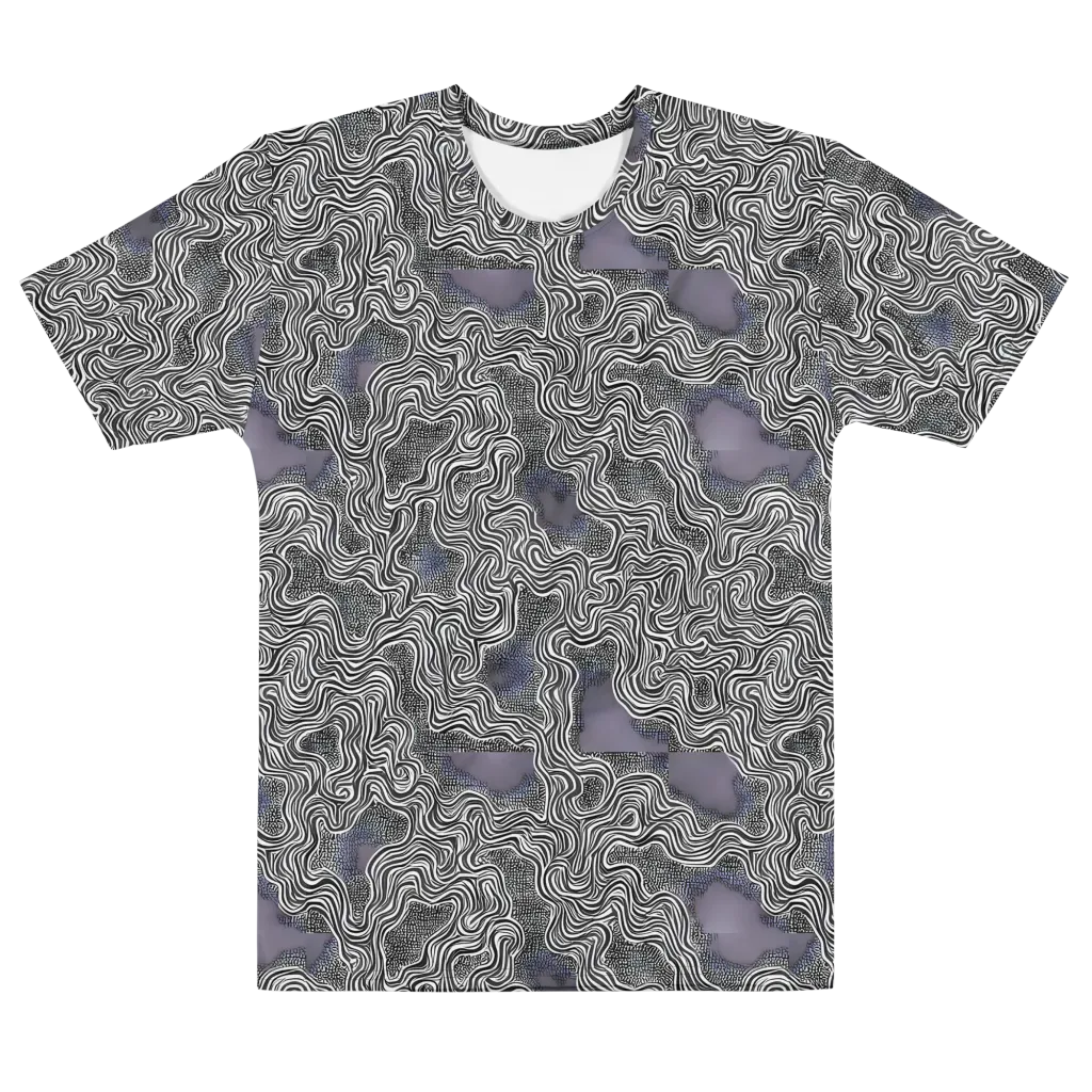 Sinuous Static on Men's Cotton Crew Neck T-Shirt — Front