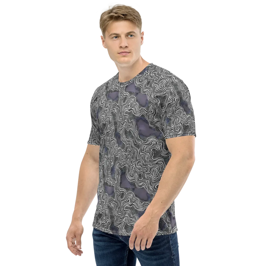 Sinuous Static on Men's Crew Neck T-Shirt — Left