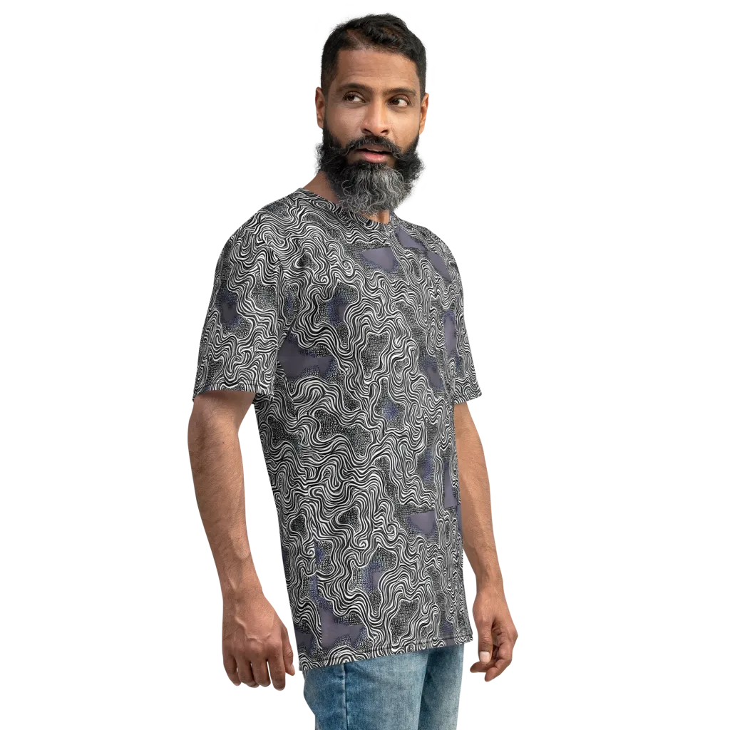 Sinuous Static on Men's Crew Neck T-Shirt — Right