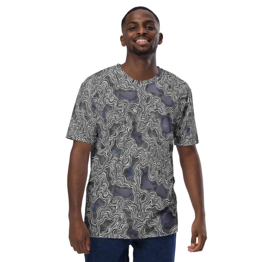 Sinuous Static on Men's Crew Neck T-Shirt — Front