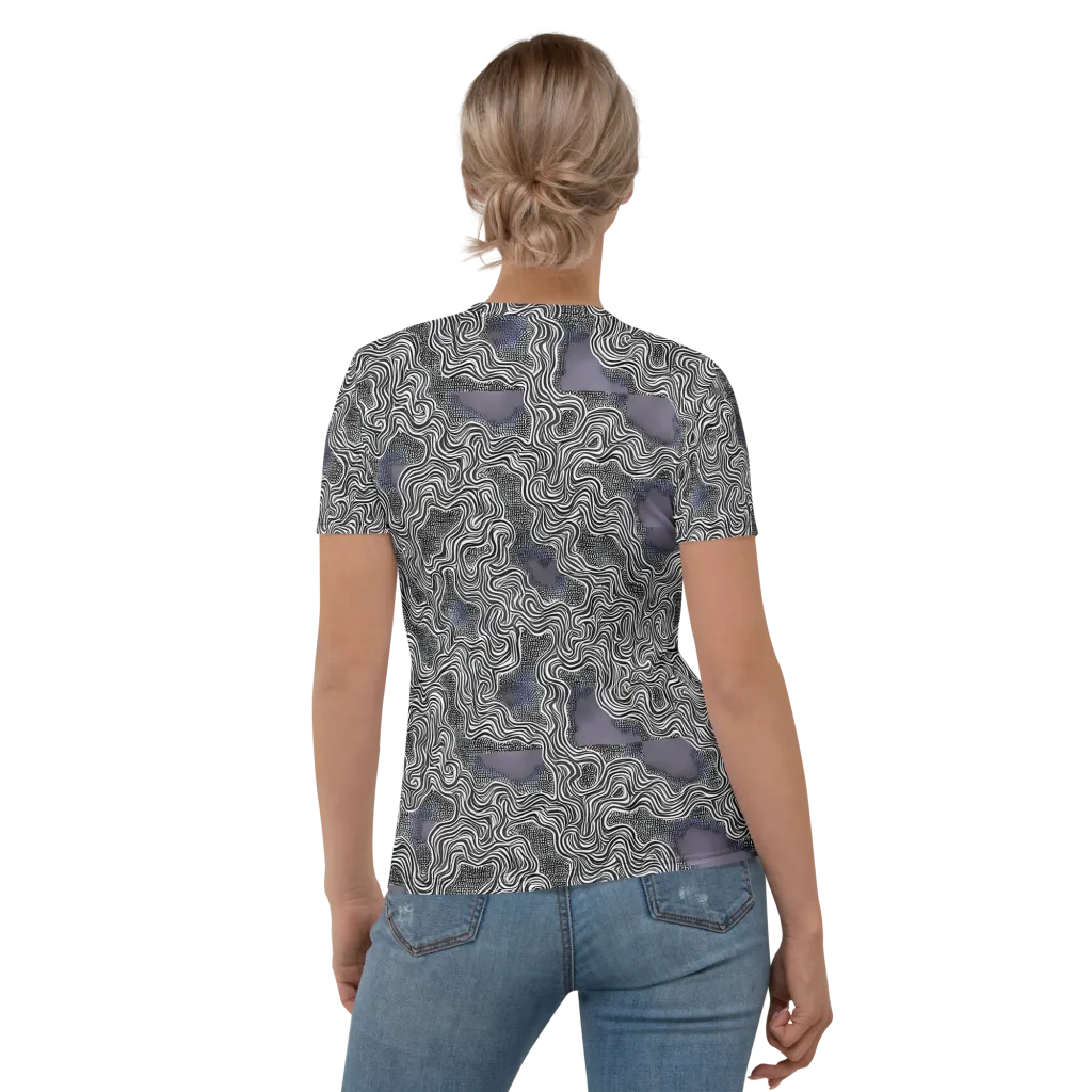 Sinuous Static on Women's Crew Neck T-Shirt — Back