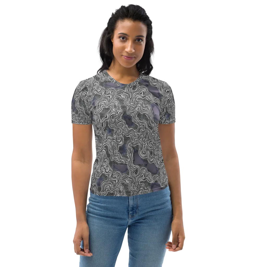 Sinuous Static on Women's Crew Neck T-Shirt — Front