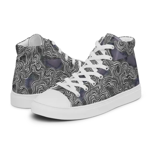 Sinuous Static on a Women's High Top Canvas Shoes