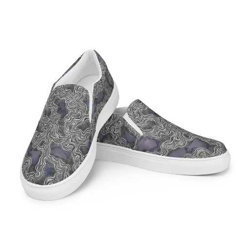 Sinuous Static on a Men's Slip-On Canvas Shoes