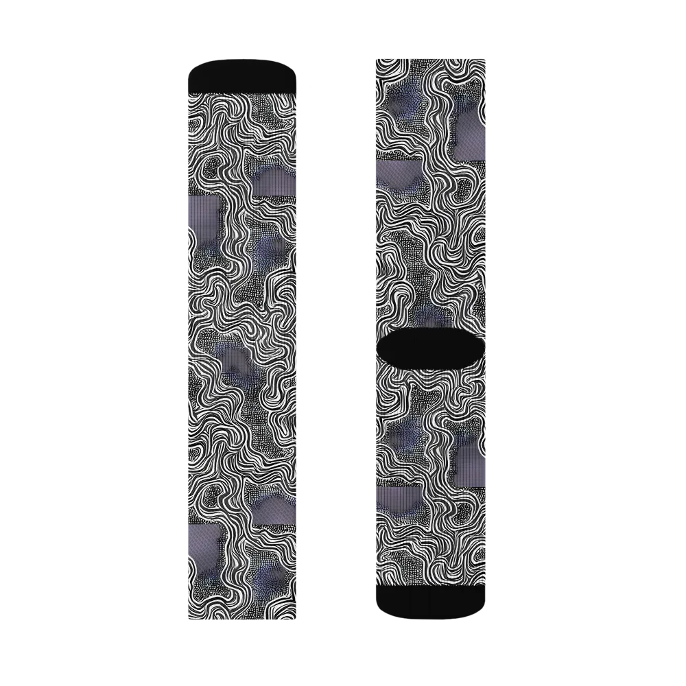 Sinuous Static on Socks — Left Sock