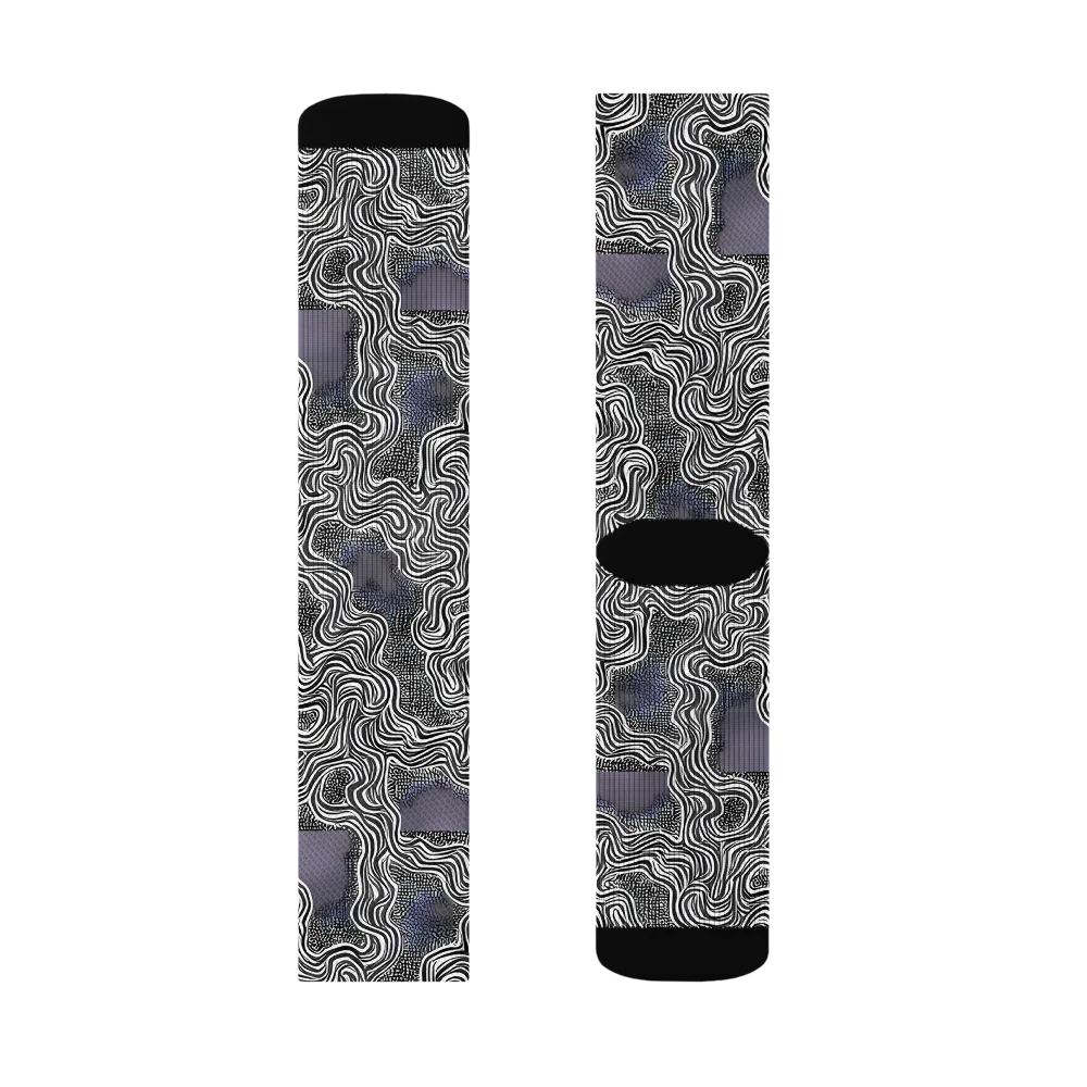 Sinuous Static on Socks — Right Sock