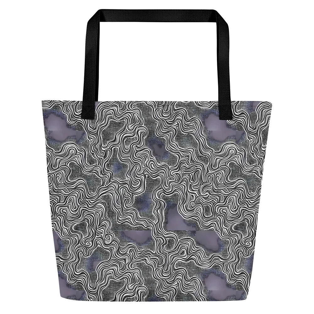 Sinuous Static on Large Tote Bag W/ Pocket — Front