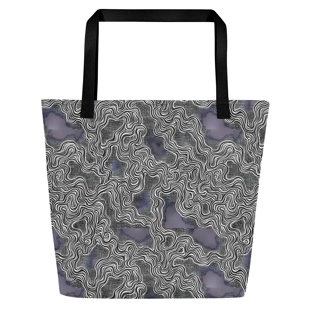 Sinuous Static on Large Tote Bag W/ Pocket — Front