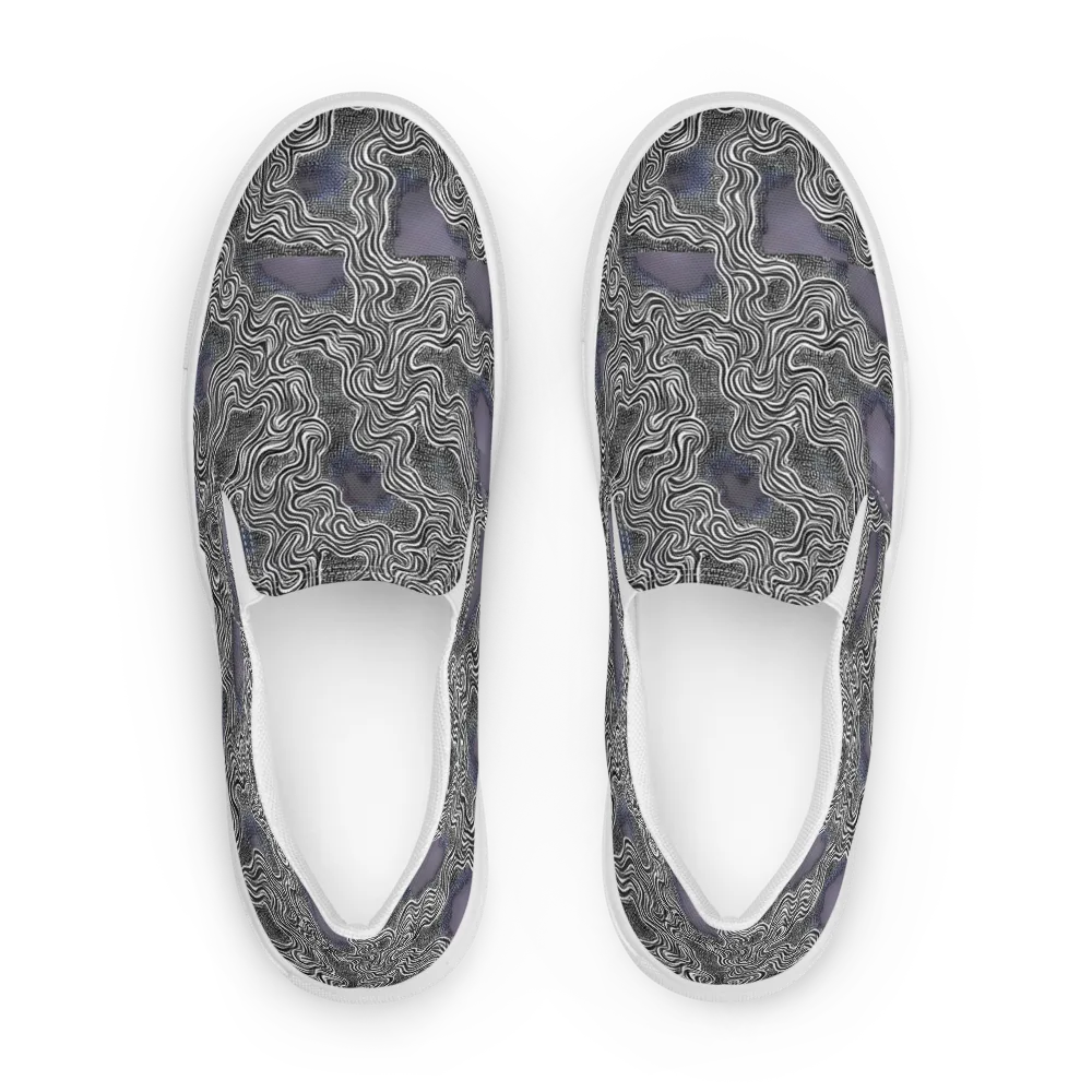 Sinuous Static on Women's Slip-On Canvas Shoes — Front