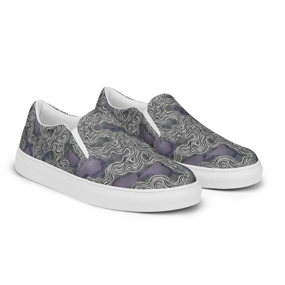 Sinuous Static on Women's Slip-On Canvas Shoes — Right Front