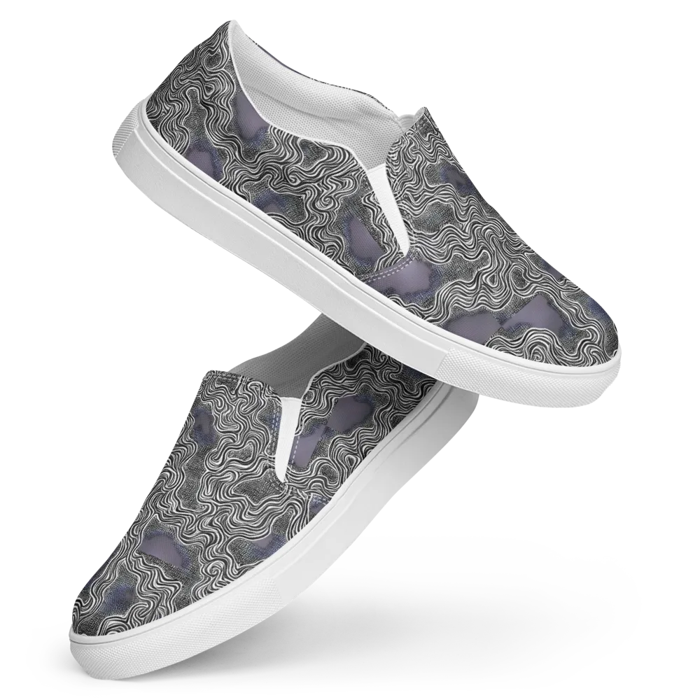 Sinuous Static on Women's Slip-On Canvas Shoes — Front