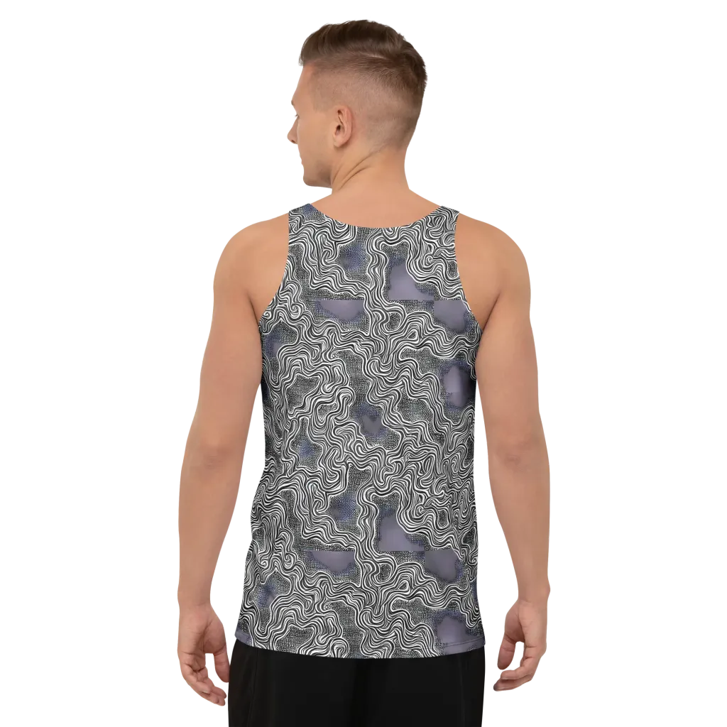Sinuous Static on Men's Tank Top — Back