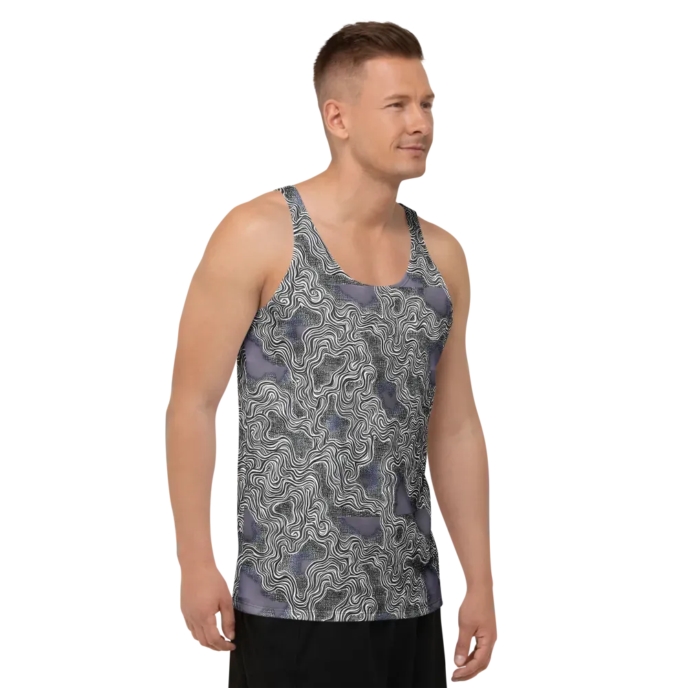 Sinuous Static on Men's Tank Top — Right Front
