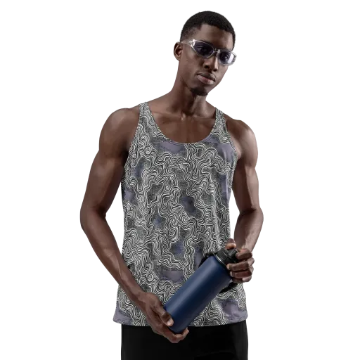 Sinuous Static on a Men's Tank Top