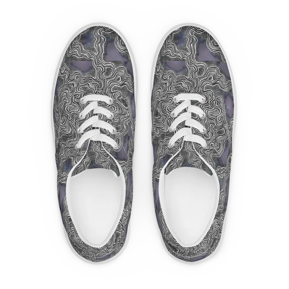 Sinuous Static on Men's Lace-Up Canvas Shoes — Front