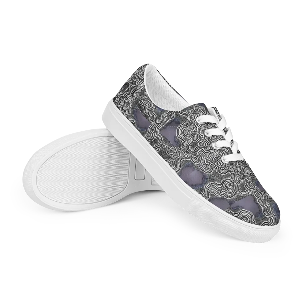 Sinuous Static on Men's Lace-Up Canvas Shoes — Right Front