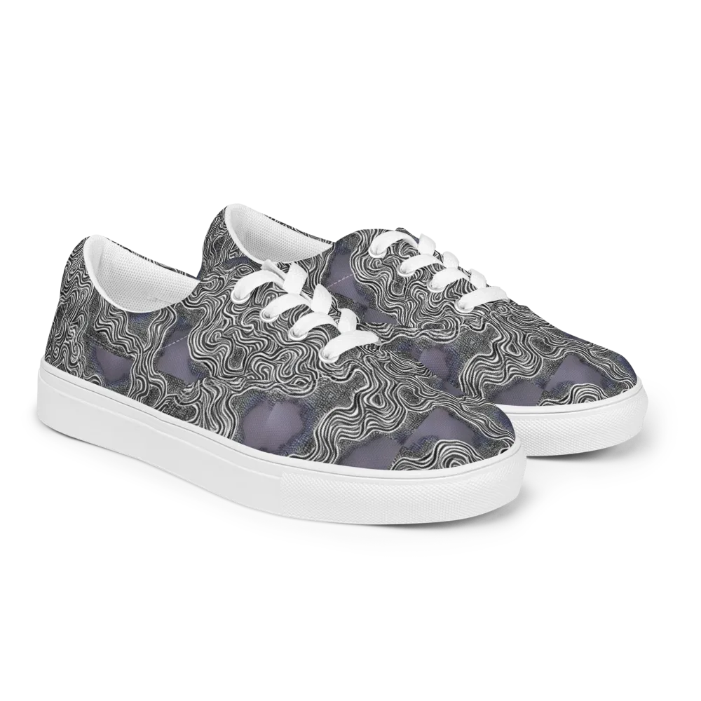 Sinuous Static on Men's Lace-Up Canvas Shoes — Right Front