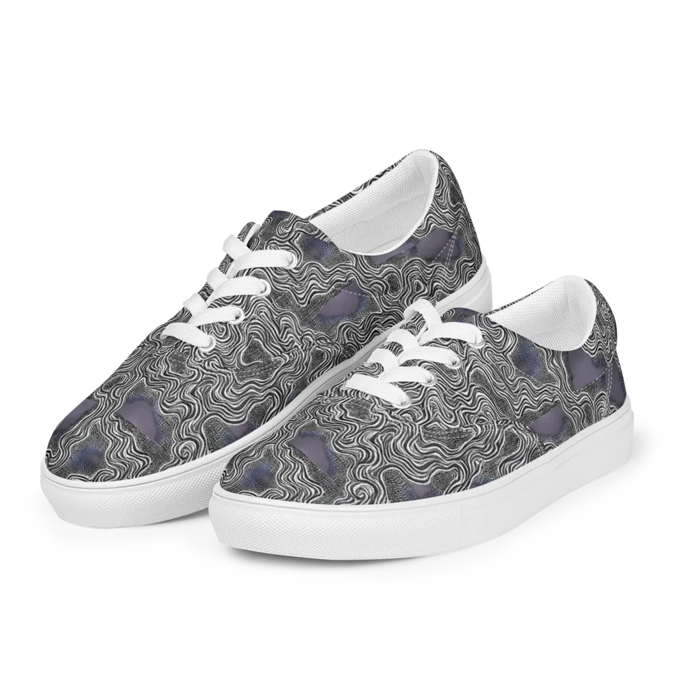 Sinuous Static on Men's Lace-Up Canvas Shoes — Left Front