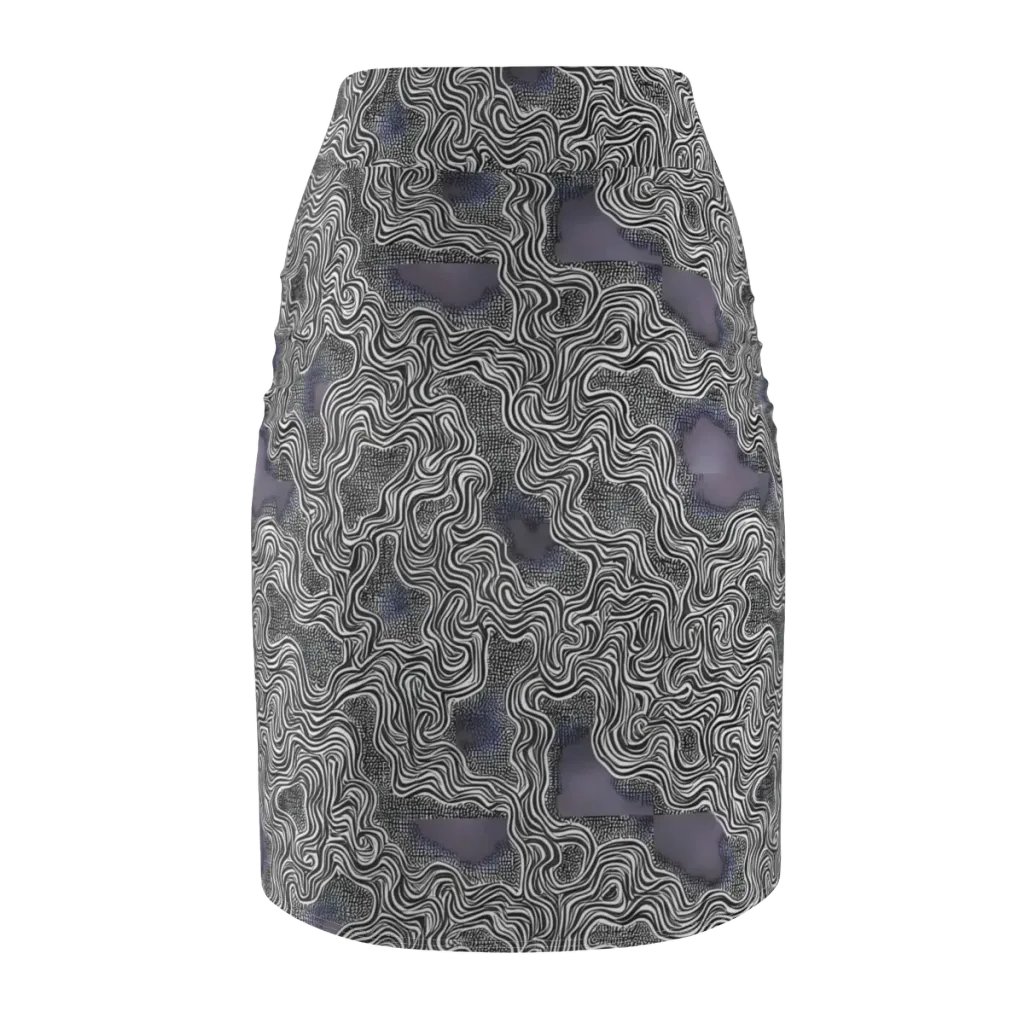 Sinuous Static on Pencil Skirt — Back