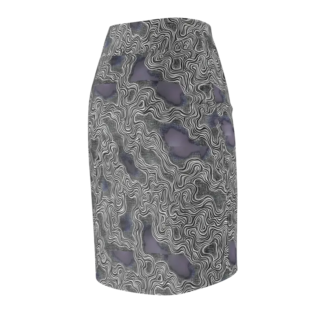 Sinuous Static on Pencil Skirt — Back Side