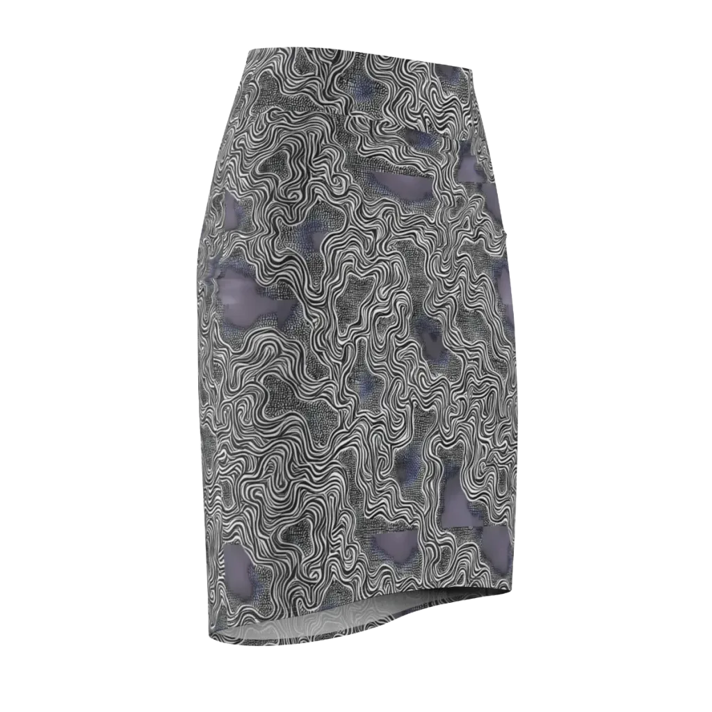 Sinuous Static on Pencil Skirt — Front Side