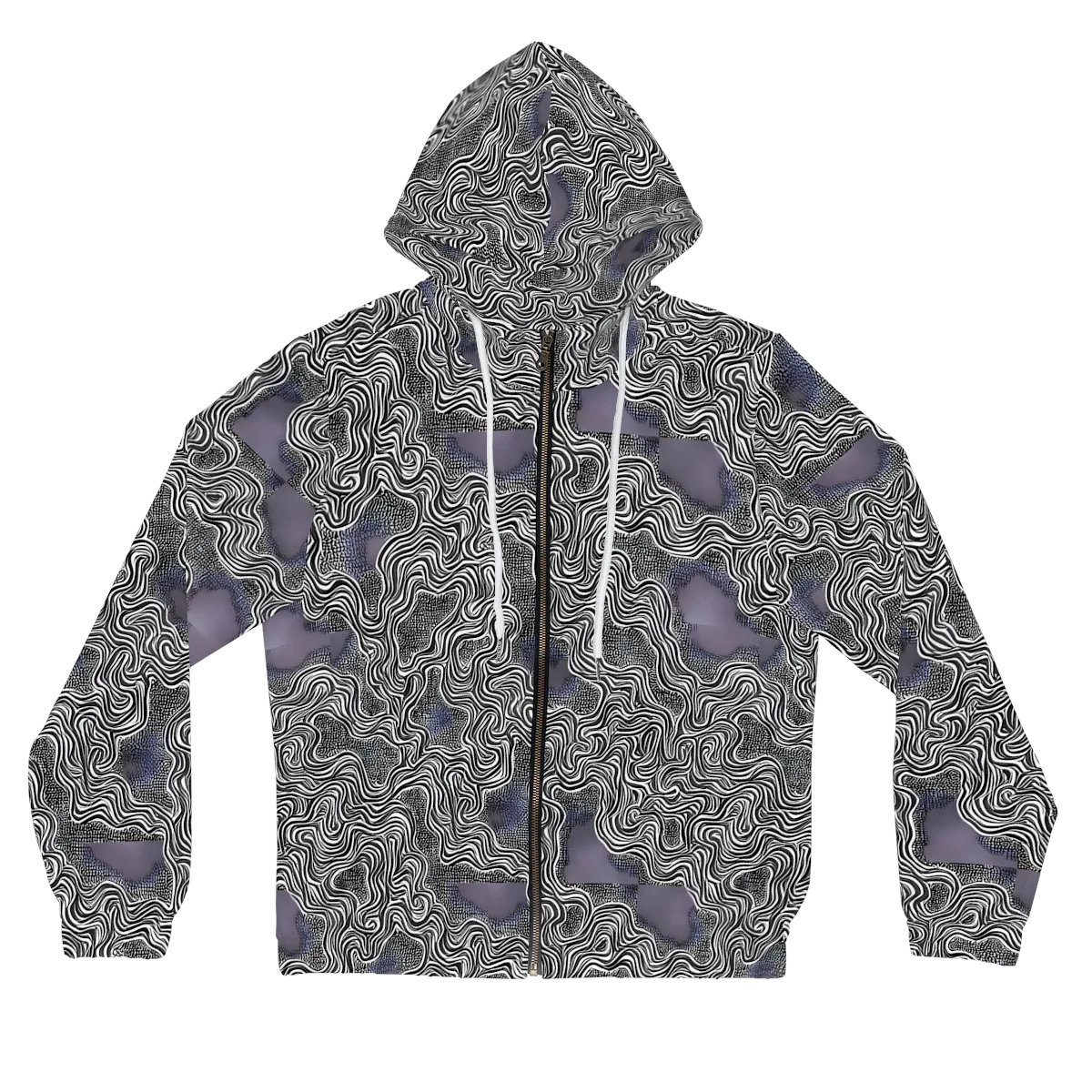 Sinuous Static on Women's Full-Zip Hoodie — Front
