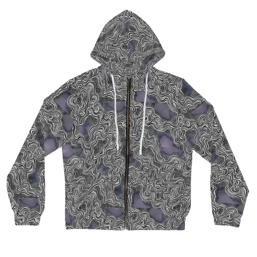 Sinuous Static on a Women's Full-Zip Hoodie