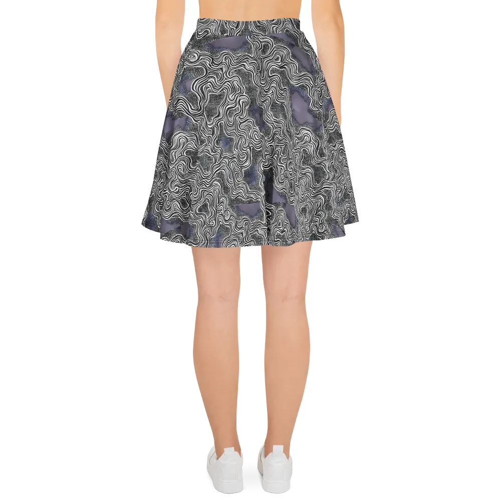 Sinuous Static on Skater Skirt — Back