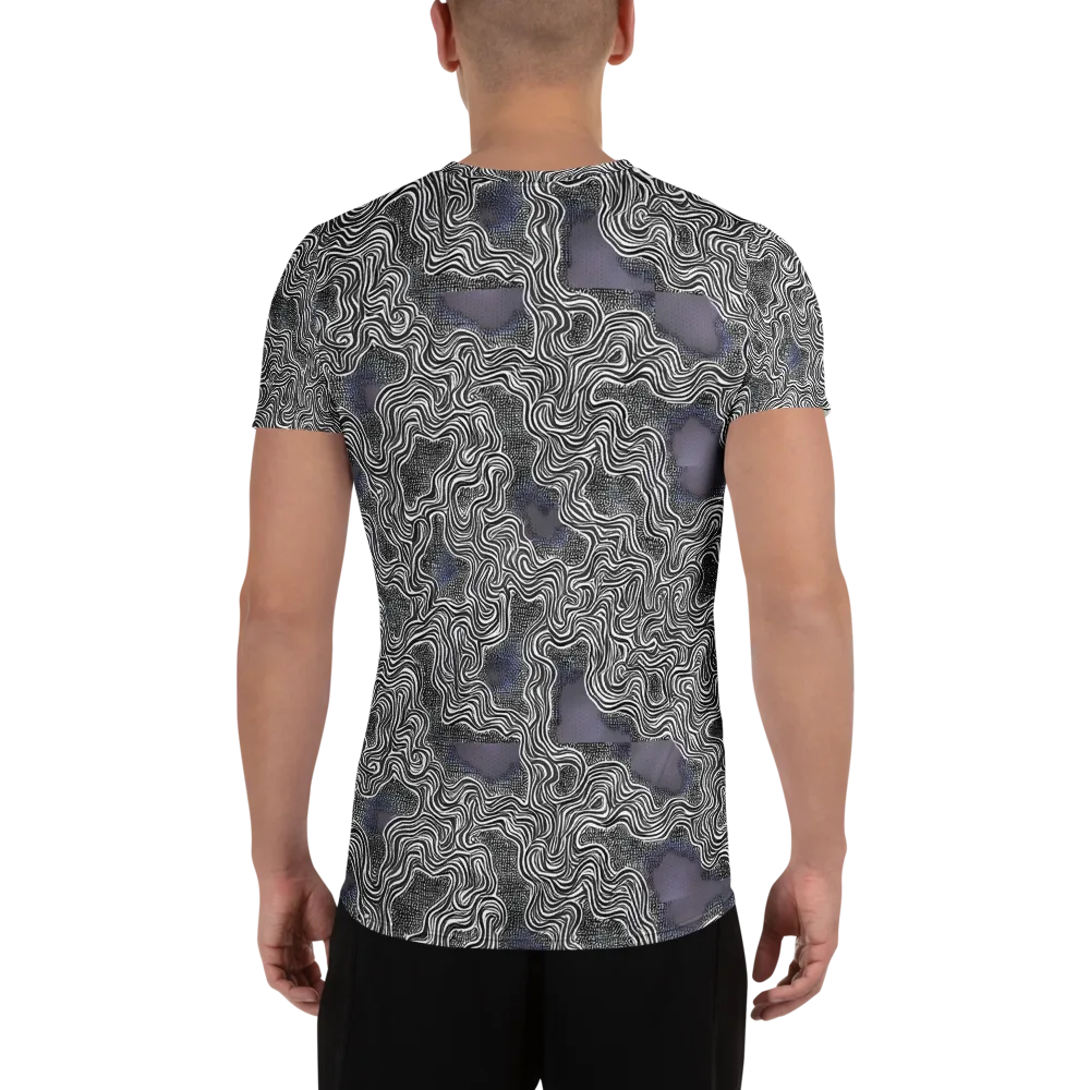 Sinuous Static on Men's Athletic T-Shirt — Back