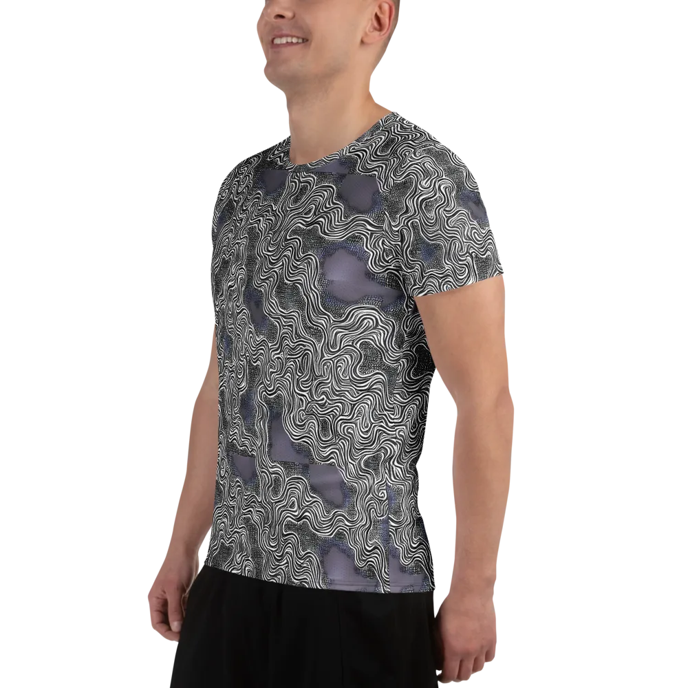 Sinuous Static on Men's Athletic T-Shirt — Left