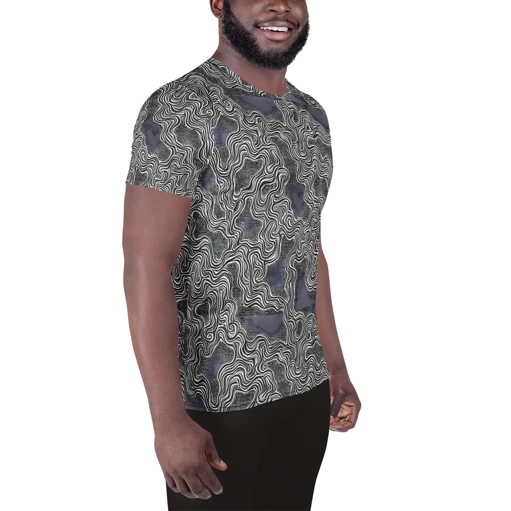 Sinuous Static on Men's Athletic T-Shirt — Right