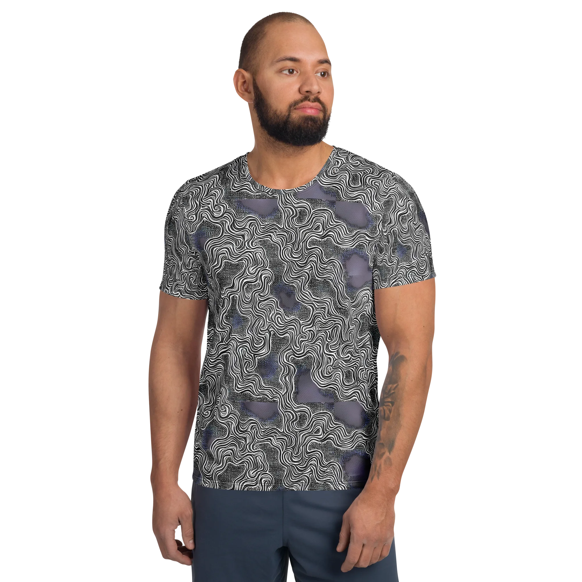 Sinuous Static on Men's Athletic T-Shirt — Front