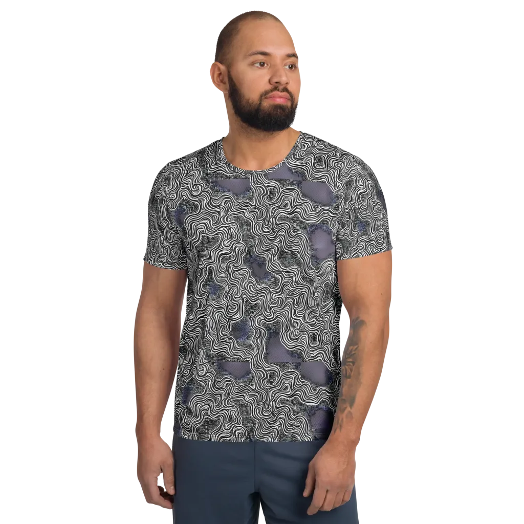 Sinuous Static on Men's Athletic T-Shirt — Front